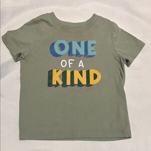 “Bundle 10/$13” Okie Dokie 18M Green Tee with Blue and Yellow Graphic Baby Shirt